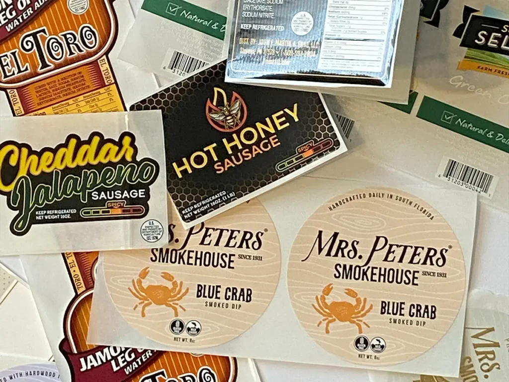 Custom food packaging label for cold and dry goods