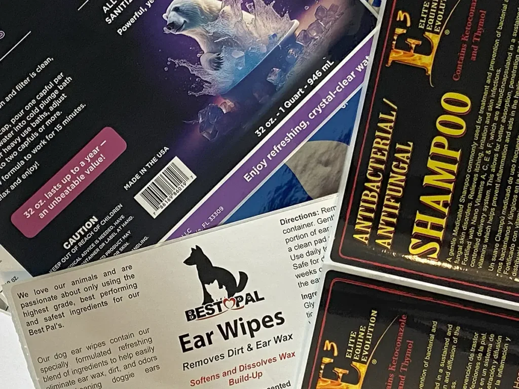 Pharmaceutical label showing compliance-ready data for clinical packaging